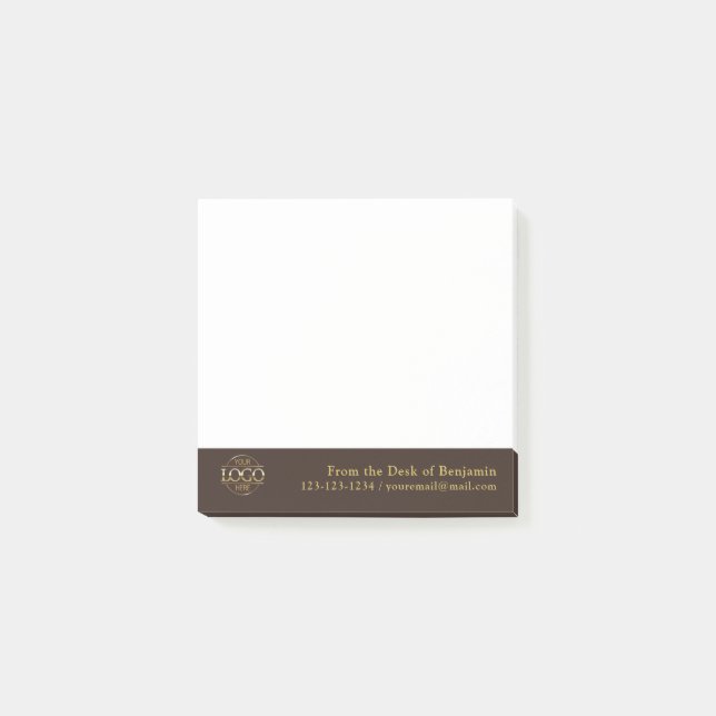 Post-it® Office Custom Modern Simple Logo depuis le bureau  (Devant)