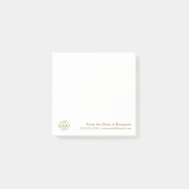 Post-it® Office Custom Modern Simple Logo From the Desk of (Devant)