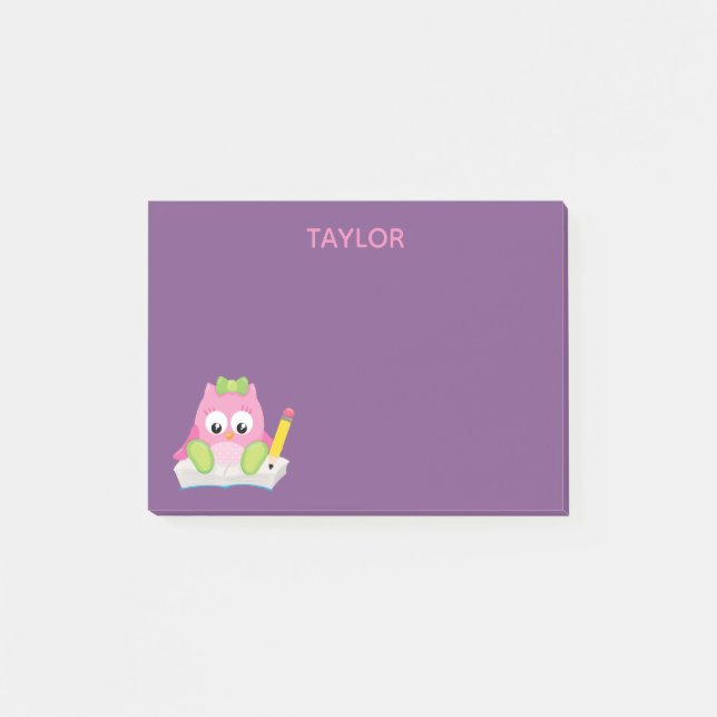 Post-it® Oh chouette hibou rose (Devant)
