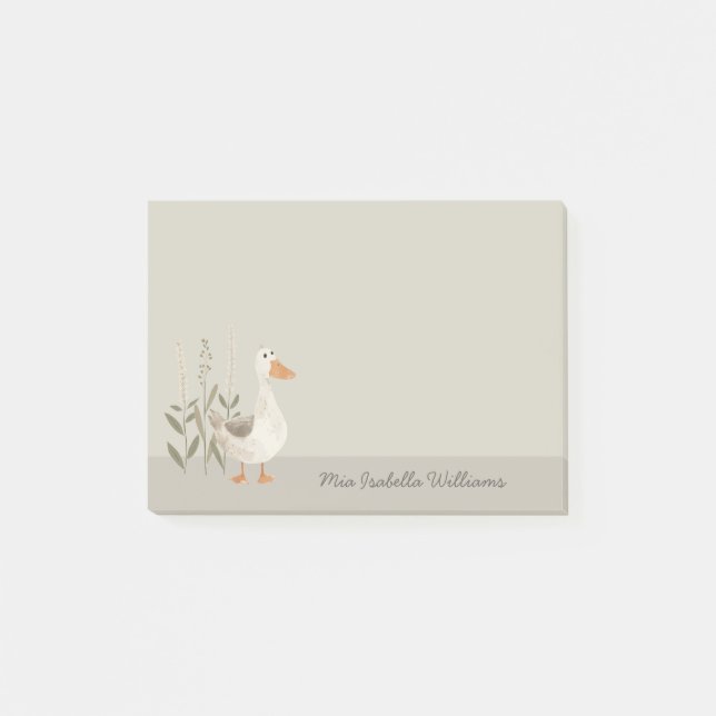 Post-it® Oie d'aquarelle mignonne personnalisable (Devant)