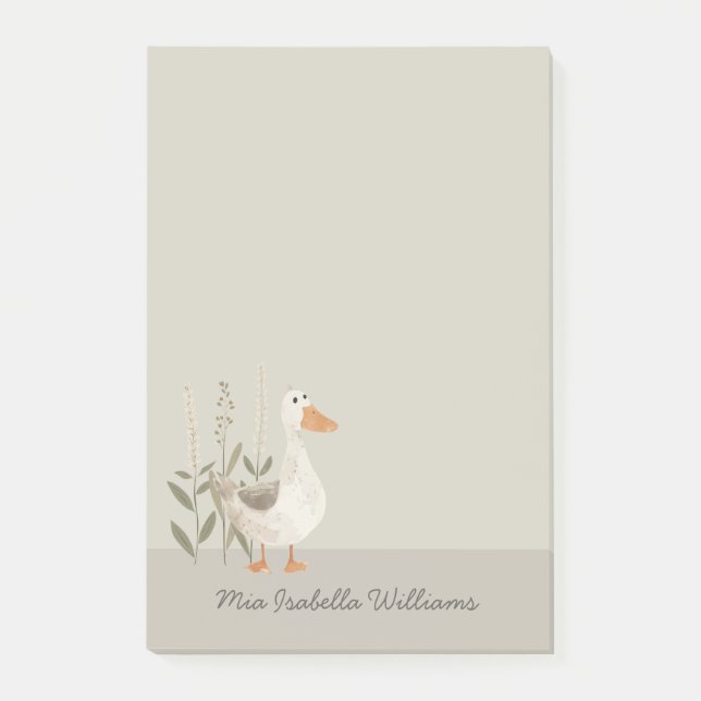 Post-it® Oie d'aquarelle mignonne personnalisable (Devant)