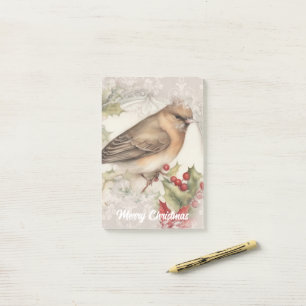 Post-it® Oiseau de Noël rétro