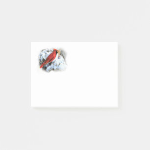 Post-it® oiseau rouge dans la neige
