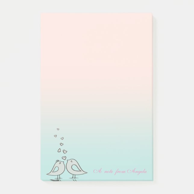 Post-it® Oiseaux adorables et mignons en amour (Devant)