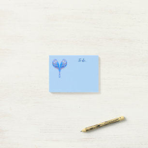 Post-it® Oiseaux bleus pâles en forme de coeur