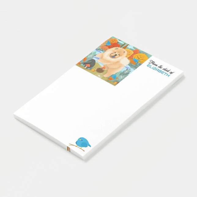 Post-it® OISEAUX DU BONHEUR Personnaliser du Chow (Incliné)