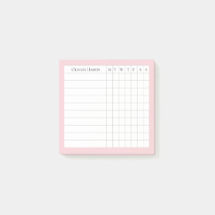 Post-it® Olivia Personalized Habit Tracker in Blush