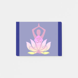 Post-it® OM Namaste Spirituelle Lotus Flower Yoga on Blue
