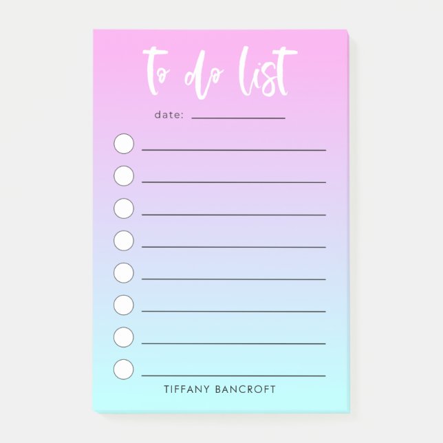 Post-it® Ombre en pastel en bon état rose pour faire la (Devant)