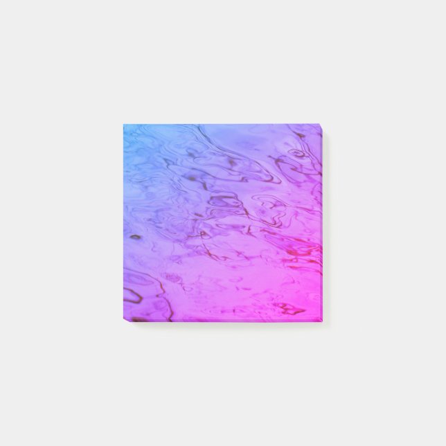 Post-it® Ondulations d'eau Rose Aqua Douce Abstrait (Devant)