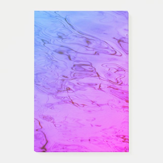 Post-it® Ondulations d'eau Rose Aqua Douce Abstrait  (Devant)
