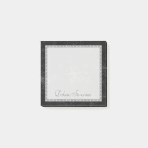 Post-it® Onyx Black Velvet   Monogramme de hachage de table