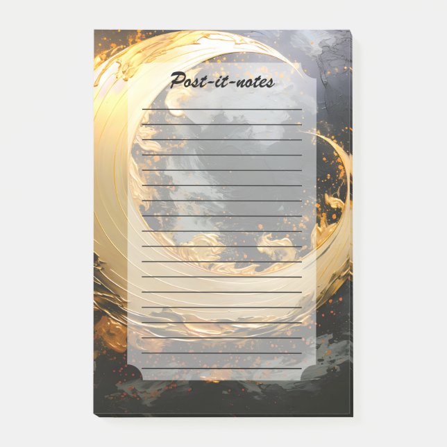 Post-it® Or abstrait tourbillon moderne Lune (Devant)