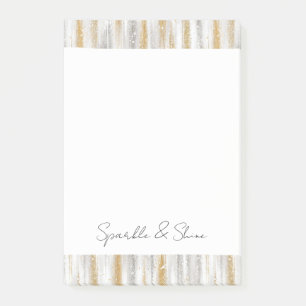 Post-it® Or Argent Chic Glamour Pailleté Rayures Étincelle 