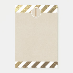 Post-it® Or & Blanc Rayures de Papier Aluminium Kraft Monog