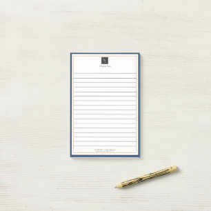 Post-it® Or bleu moderne avec logo d'entreprise