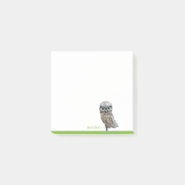 Post-it® Or et décor creusant argenté de hibou (Devant)