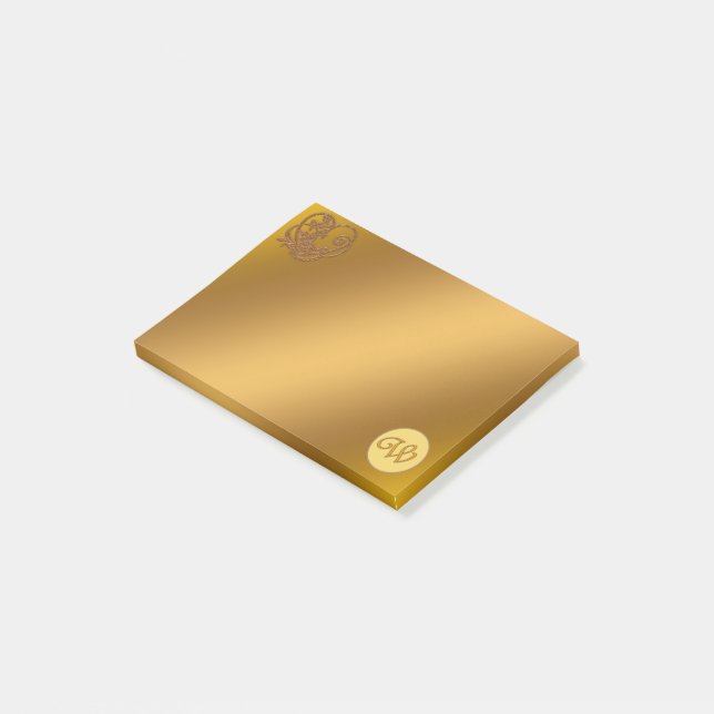 Post-it® Or Luxe Monogramme W (Incliné)