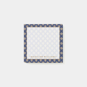 Post-it® Or & Marine Blue Fleur-De-Lis