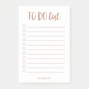 Post-it® Or Rose Faux Liste des tâches personnalisées li