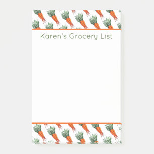 Post-it® Orange Carottes Veg Vegetable Garden Épicerie List