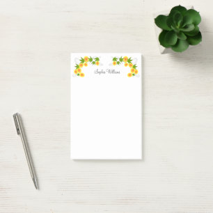 Post-it® Orange fleurs japonaises blanches