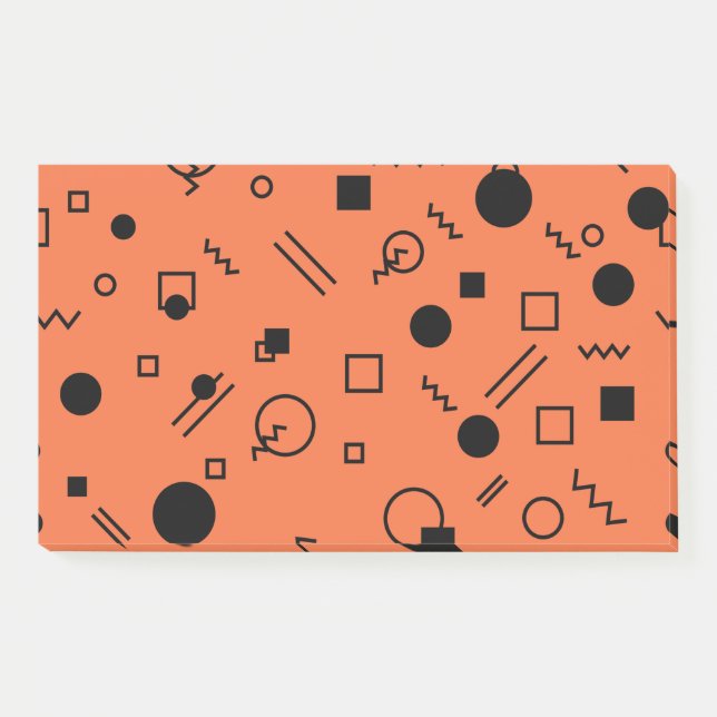 Post-it® Orange, fun, trendy, geometric Memphis graphic (Devant)