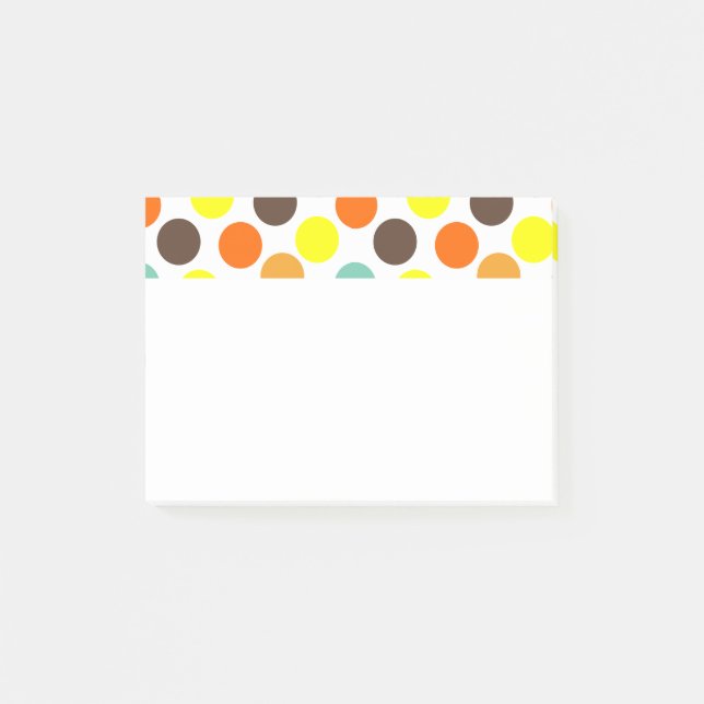 Post-it® Orange, Jaune, Brown, Points Bleus (Devant)