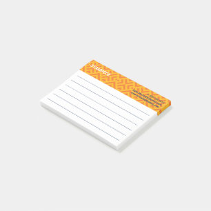 Post-it® Orange Jaune Coloré Damier Chevron