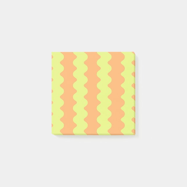 Post-it® Orange Lime Wavy Stripe Bold Stationery moderne (Devant)