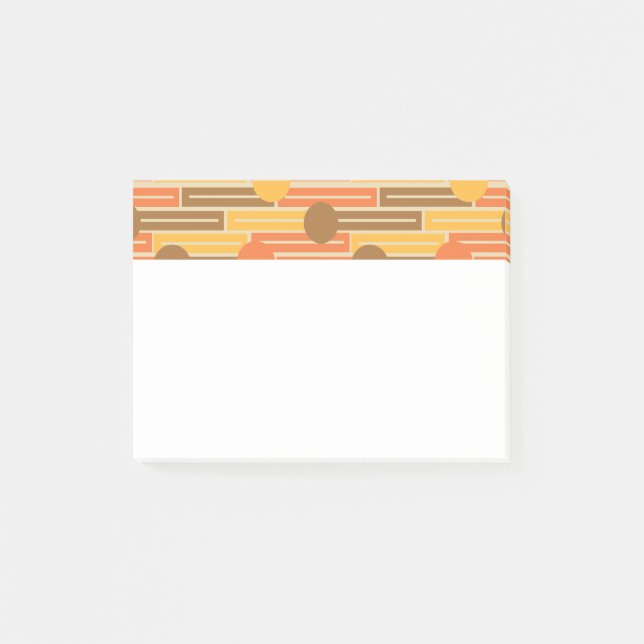 Post-it® Orange, Or, Rectangles Brown et cercles (Devant)