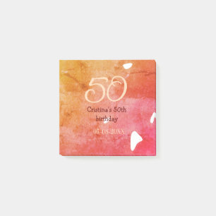 Post-it® Orange rouge 50 anniversaire ajouter nom date p
