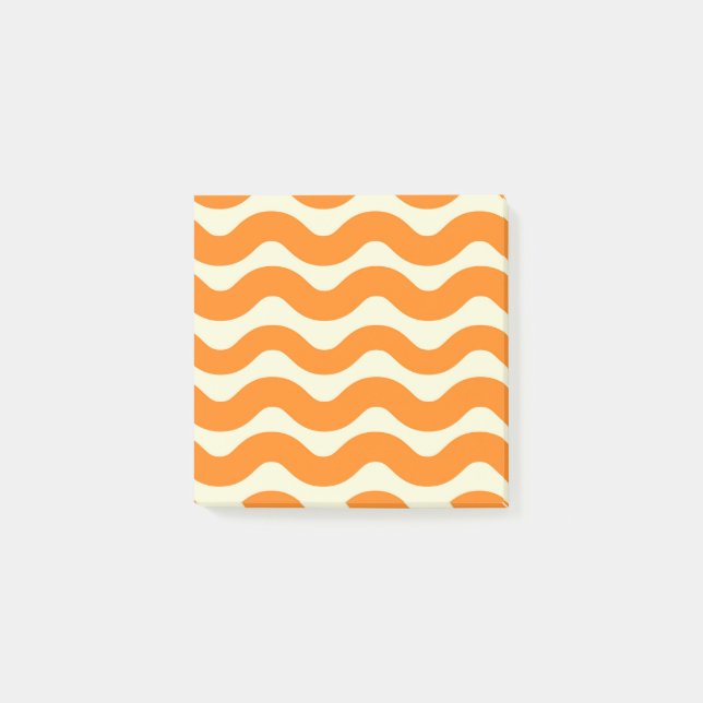 Post-it® Orange Super Wavy Stripe Abstrait Printemps modern (Devant)