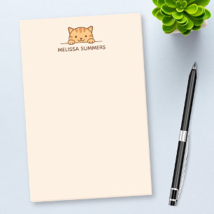 Post-it® Orange Tabby Cat Pékin au-dessus de Nom Personnali