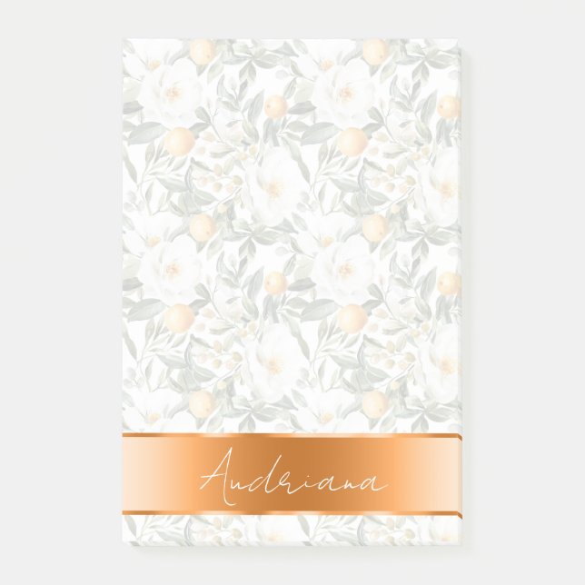 Post-it® Oranges florales romantiques Sicile Italienne (Devant)