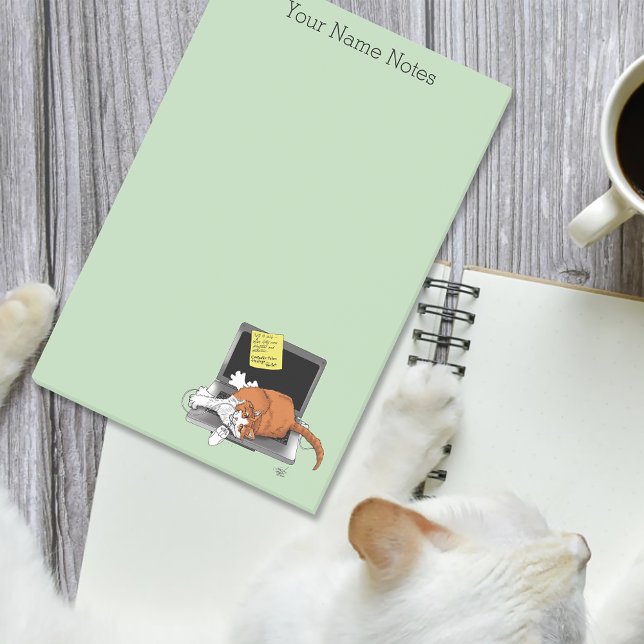 Post-it® Ordinateur portable amusant pour chat orange (Créateur téléchargé)
