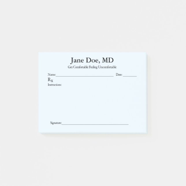 Post-it® Ordonnance de plaisanterie - 4" x 3" Post Il note  (Devant)