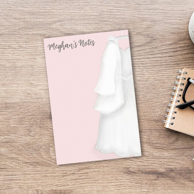 Post-it® Organisateur de mariage moderne robe de mariée vin (Créateur téléchargé)