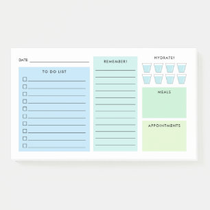 Post-it® Organisateur quotidien bleu vert - Liste des tâche