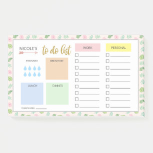 Post-it® Organisateur quotidien floral - Hydrate - Liste de