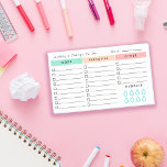 Post-it® Organisateur quotidien minimaliste - Liste à faire<br><div class="desc">Notes post-it pratiques pour votre planification quotidienne avec listes de tâches quotidiennes avec cases à cocher dans trois catégories différentes. Pour garder une trace de la quantité d'eau que vous buvez chaque jour,  remplissez les gouttes d'eau pour chaque verre d'eau! Ajoutez votre propre nom.</div>