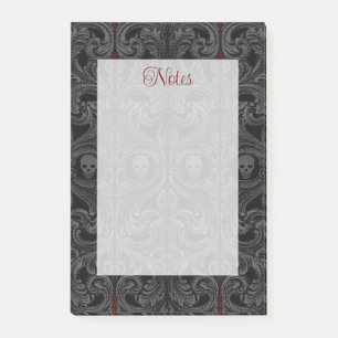 Post-it® Ornement Goth Grey avec crâne
