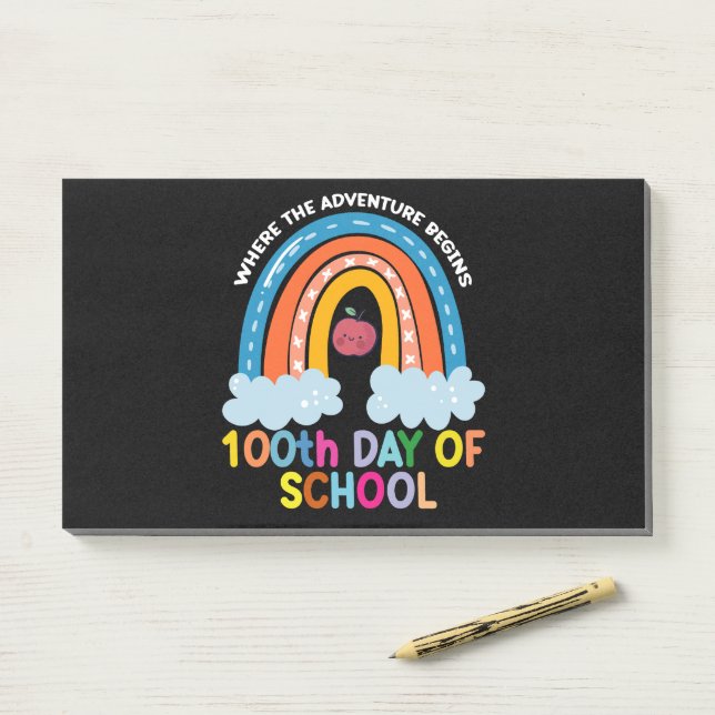 Post-it® Où l'aventure commence 100 jours plus intelligents (Sur un bureau)