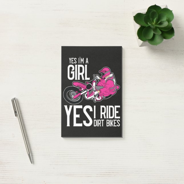 Post-it® Oui je suis une fille oui je conduis un vélo tout  (Bureau)