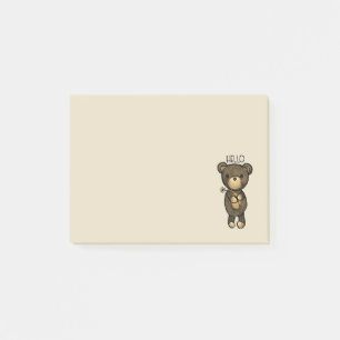Post-it® Ours Brown mignon tenant une Fleur Jaune