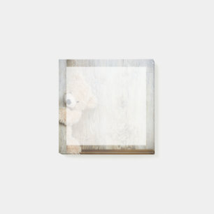 Post-it® Ours Cute Stuffé Mur Rustique En Bois