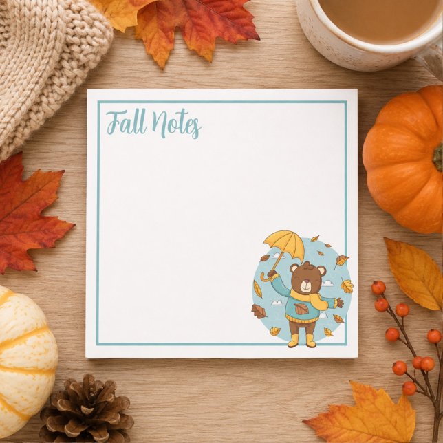 Post-it® Ours d'automne aux feuilles  (Créateur téléchargé)