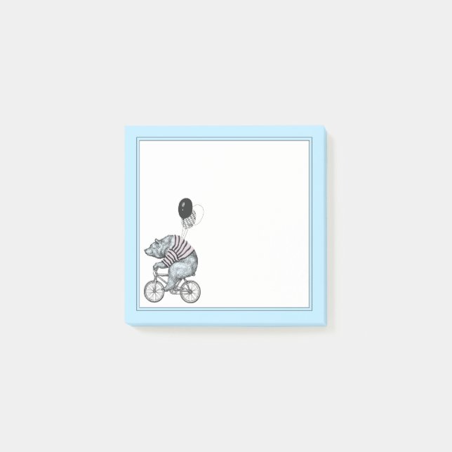 Post-it® Ours de bicyclette de ballon (Devant)
