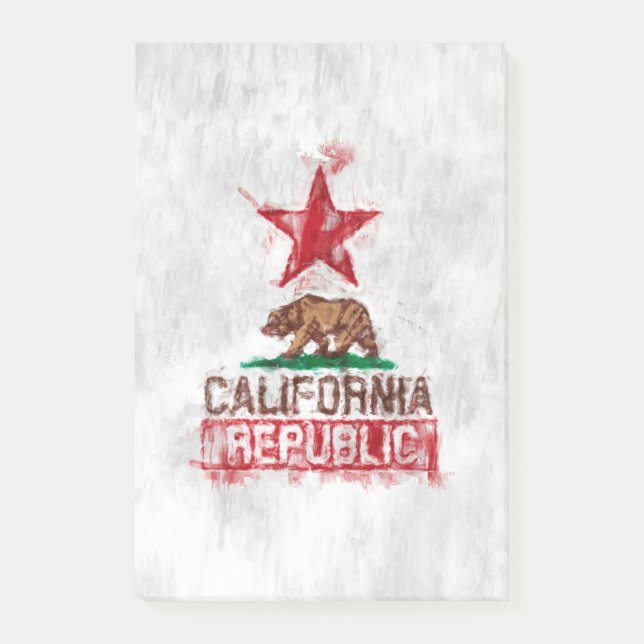 Post-it® Ours drapeau de Californie en style peint (Devant)