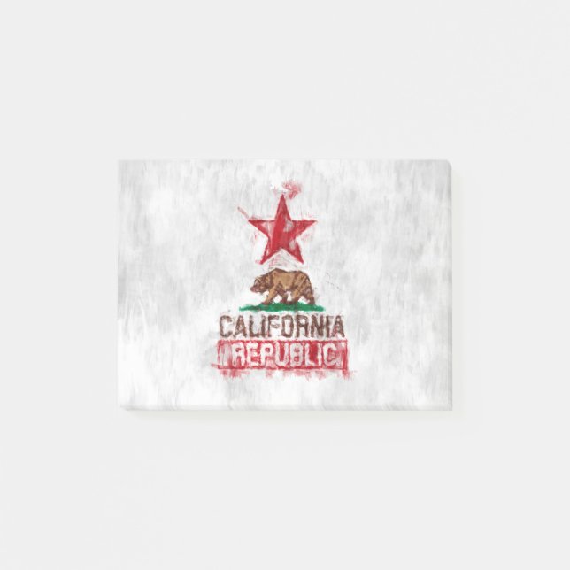 Post-it® Ours drapeau de Californie en style peint (Devant)